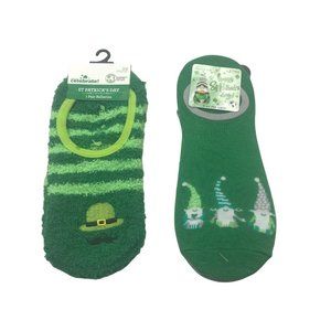 Lot of 3 St Patrick's Day Women's 1 Ballerina With Grippers 2 Stay Put Liners